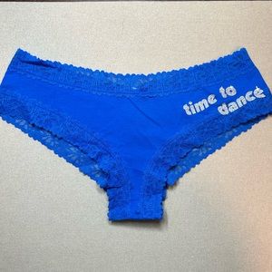 PINK Victoria Secret "TIME TO DANCE" Lace Trim Cheeky Panty